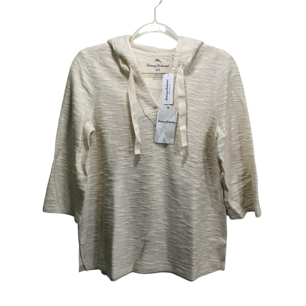 Tommy Bahama Hoodie Womens S Marble Cream New Beach Resort Nautical‎ Midas Touch